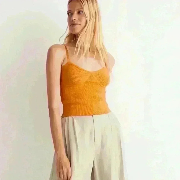 Madewell Corset-Detail Crop Sweater Tank Size Small Sold out online Boho Top - Picture 9 of 9